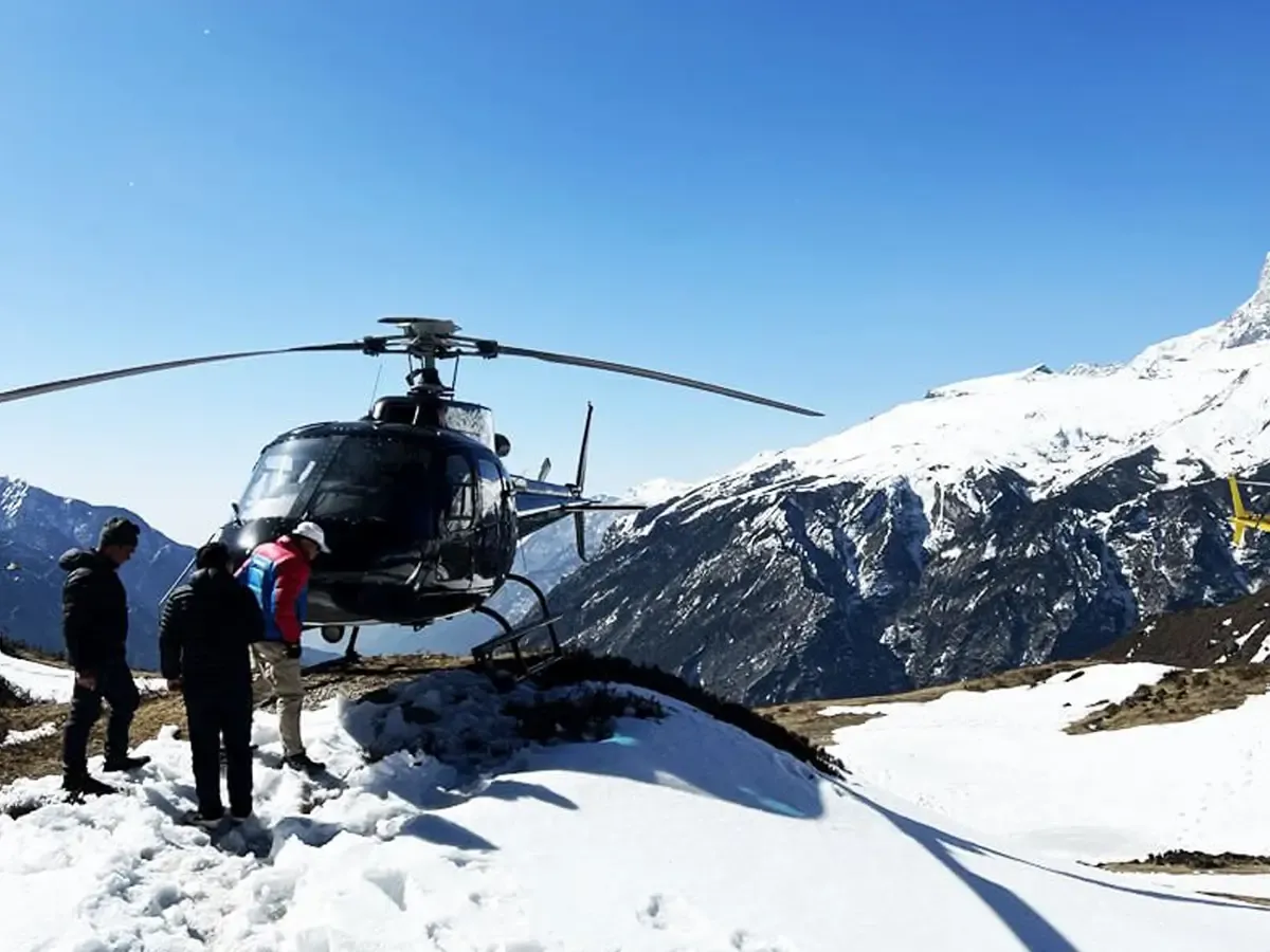 Everest Base Camp Helicopter  Landing