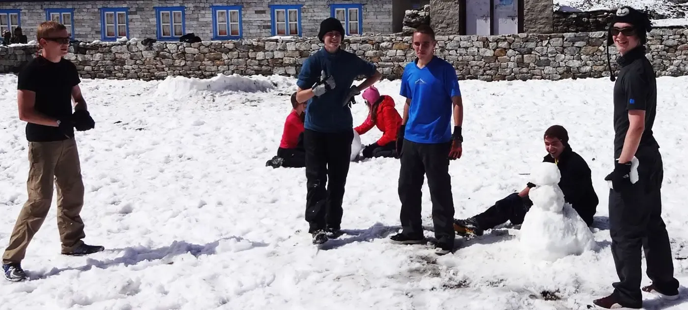 Student group tour in Nepal,